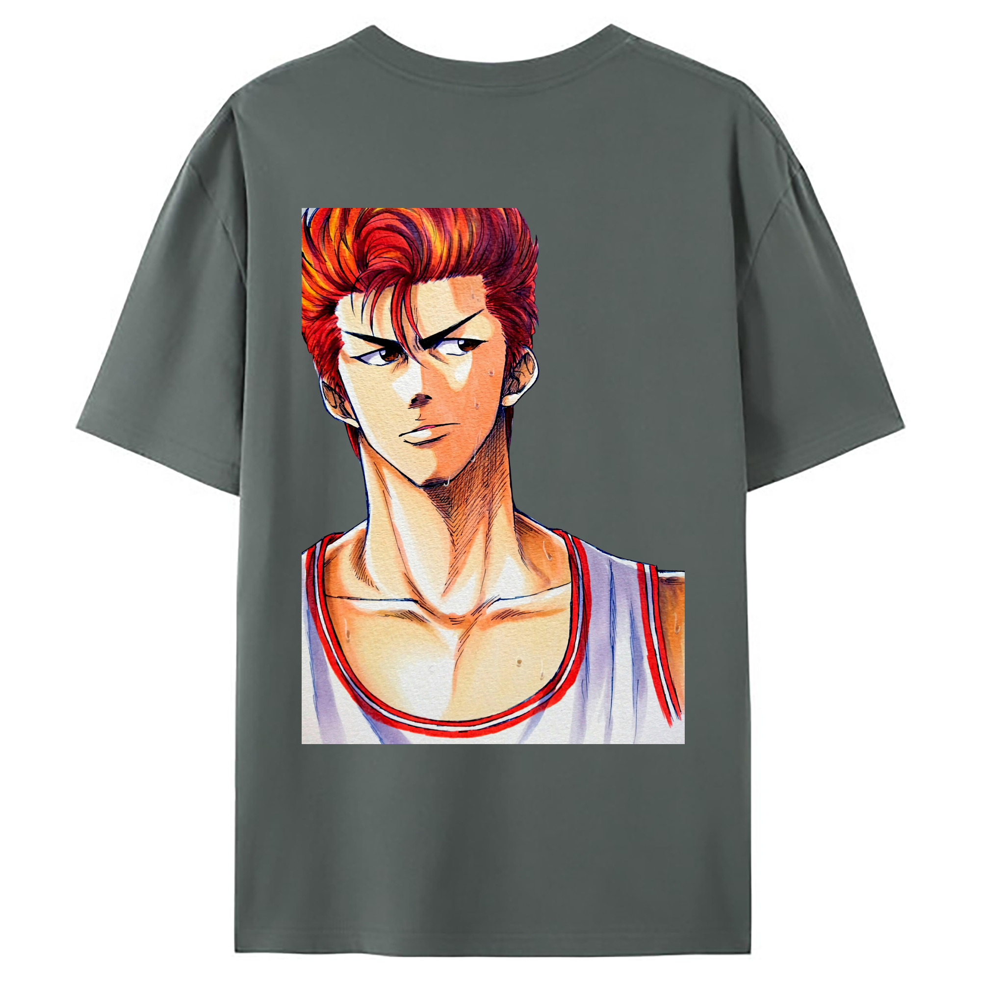 （画像用） SLAM DUNK／スラムダンク 綿100％ メンズ半袖Tシャツ（バックプリント） 通気性